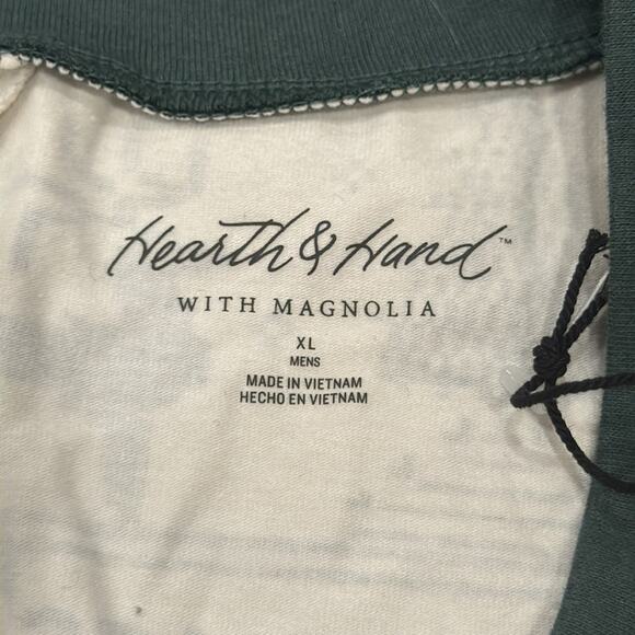 NWT Hearth & Hand Men's Good Tidings Union Suit Green Cream Size XL - Picture 9 of 11